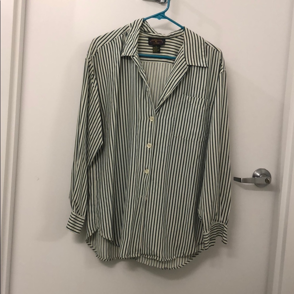 Pin stripes button up shirt